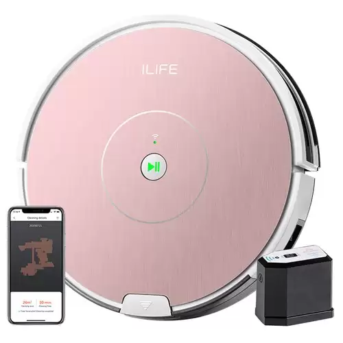 Pay Only $165.99 For Ilife A80 Plus Robot Vacuum Cleaner 2 In 1 Vacuuming And Mopping 1000pa Suction Gyroscopic Navigation Carpet Pressurization 2400mah Battery 100mins Run Time 450ml Dust Tank App Control - Pink With This Coupon Code At Geekbuying