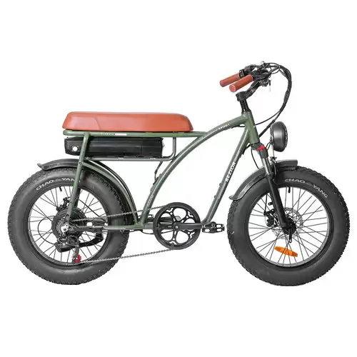 Order In Just $1,114.47 Bezior Xf001 Retro Electric Bike 20*4.0 Inch Fat Tires 1000w Motor 12.5ah 48v Battery 45km/h Max Speed 120kg Max Load Shimano 7-speed Dual Mechanical Disc Brakes Front & Rear Suspension Fork Lcd Display - Green With This Discount Coupon At Geekbuying