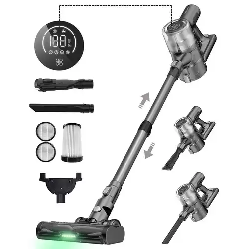 Order In Just $159.99 Proscenic P12 Handheld Cordless Vacuum Cleaner 33kpa 120aw Suction Anti-tangle Roller Brush Vertect Headlight 2500mah Battery 60mins Runtime 1.2l Large Dustbin Led Touch Display For Hard Floor & Carpets, Pet Hair - Grey With This Discount Coupon At Geekbuying