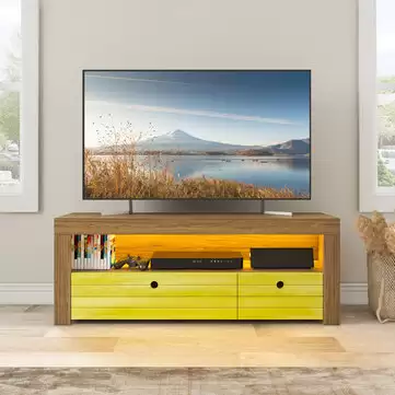 Get 55% Off On Hommpa Wooden Led Tv Stand Storage Cabinet Shelves Media Console For T With This Banggood Discount Voucher