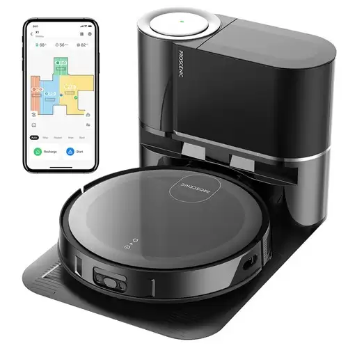 Pay Only $270.00 For Proscenic X1 Robot Vacuum Cleaner With Self-empty Base, 3000pa Suction, 3 Suction Levels, 2.5l Dust Bag Capacity, 250ml Water Tank, 2600mah Battery, 165mins Runtime, App Control - Black With This Coupon Code At Geekbuying