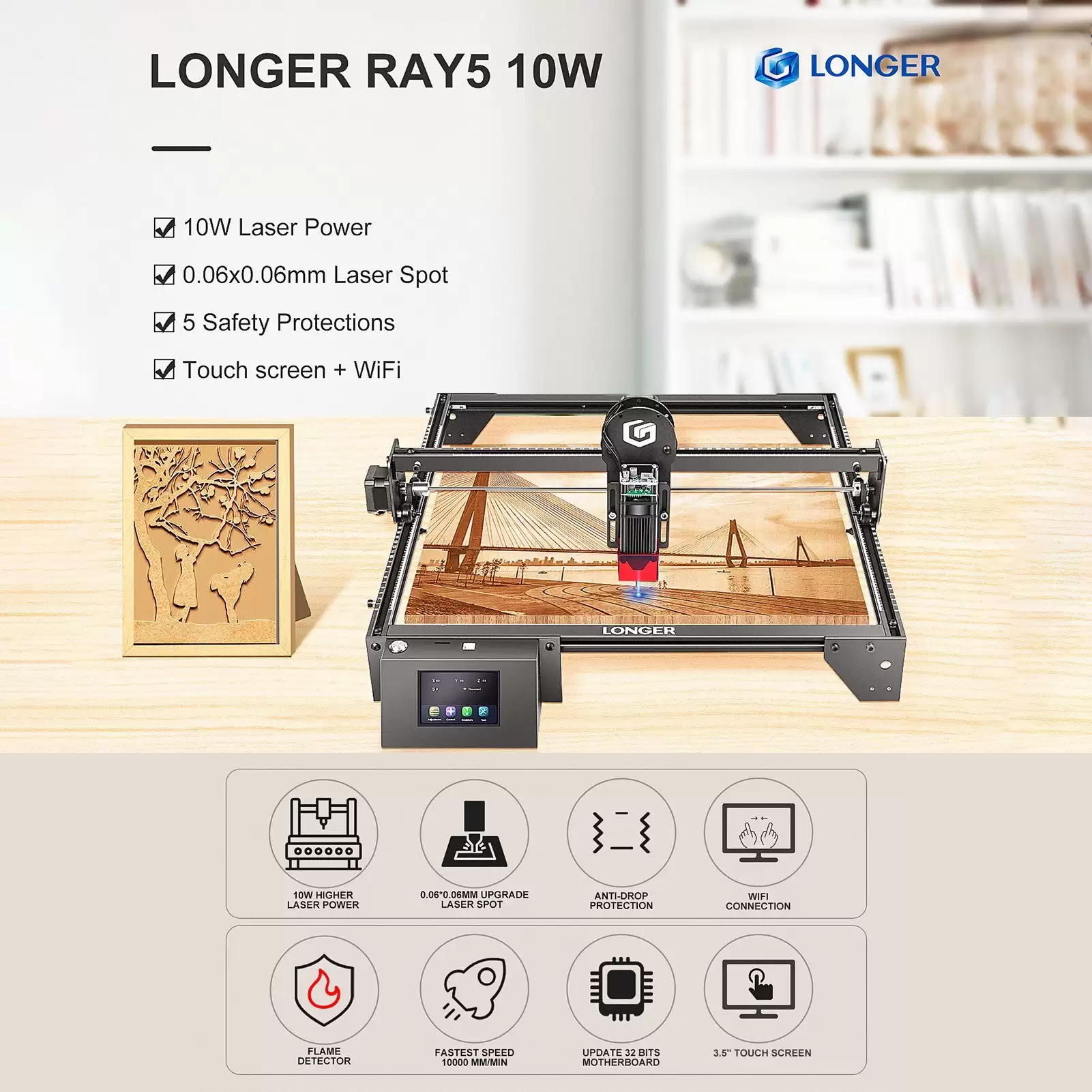 Order In Just €189 Longer Ray5 10w Laser Engraver With This Discount Coupon At Cafago