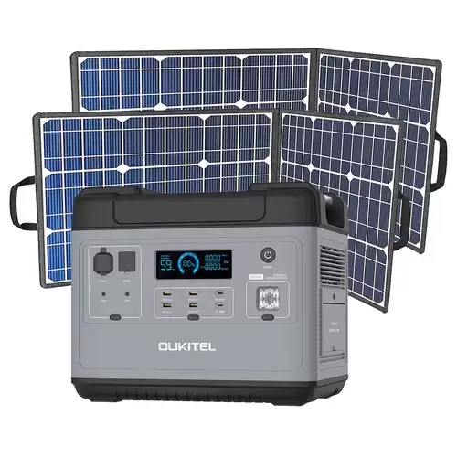 Pay Only $1299.00 For Oukitel P2001 Ultimate 2000w Portable Power Station + 2 X Flashfish Sp18v 100w Portable Solar Panel Outdoor Power Supply Kit, 2000wh Lifepo4 Battery With Pure Sine Wave Ac Outlets, Qc3.0 & Usb-c Pd 100w, Super Fast Recharge Durable Generator With This Coupon Code At Geekbuying