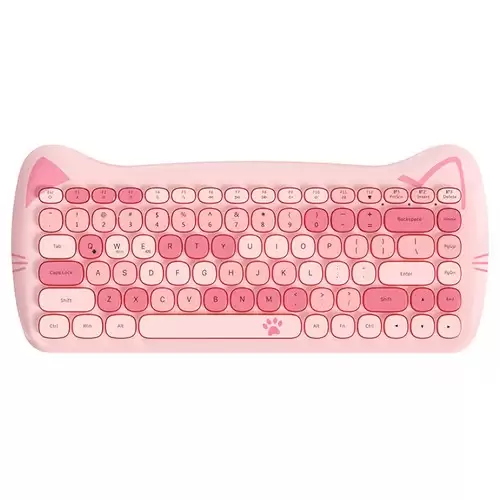 Order In Just $25.99 Ajazz 3060i Bluetooth Wireless Keyboard Cute Pet Design 84 Keys Support Mac Ios Windows Android - Pink With This Discount Coupon At Geekbuying