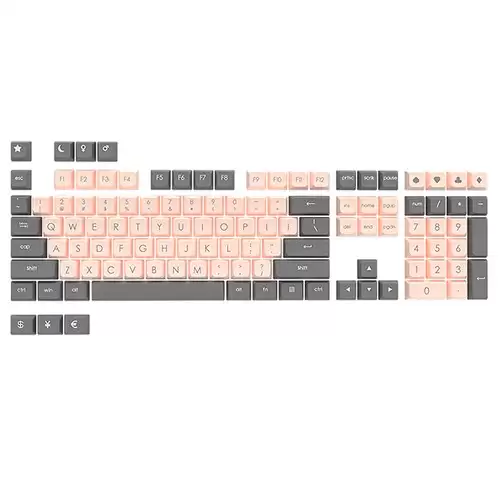 Order In Just $27.99 Ajazz Pbt Double-shot Keycaps Keyboard Accessories For Ajazz 104, 87, 68, 108, 61 Keyboard - Gray Pink With This Discount Coupon At Geekbuying