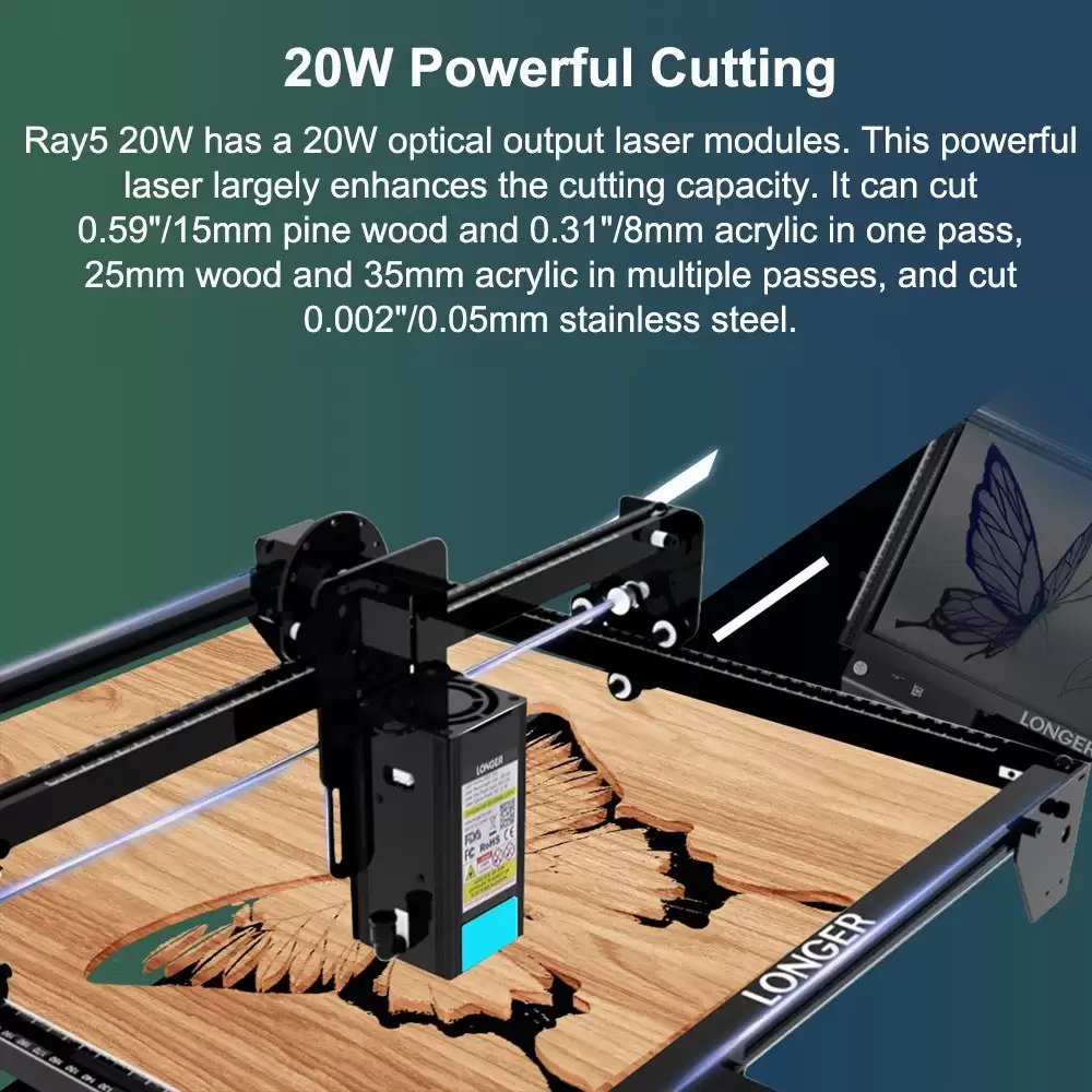 Pay Only $589.99 Longer Ray5 20w Laser Engraver ,Free Shipping With This Cafago Coupon
