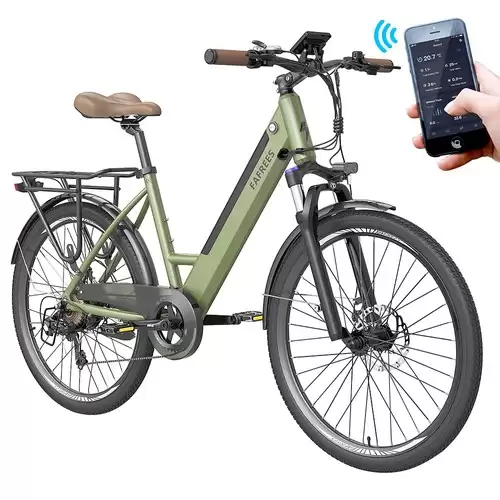 Order In Just €949.99 Fafrees F26 Pro City E-bike 26 Inch Step-through Electric Bicycle 25km/h 250w Motor 36v 10ah Embedded Removable Battery Shimano 7 Speed Dual Disc Brakes App Connect - Green With This Discount Coupon At Geekbuying