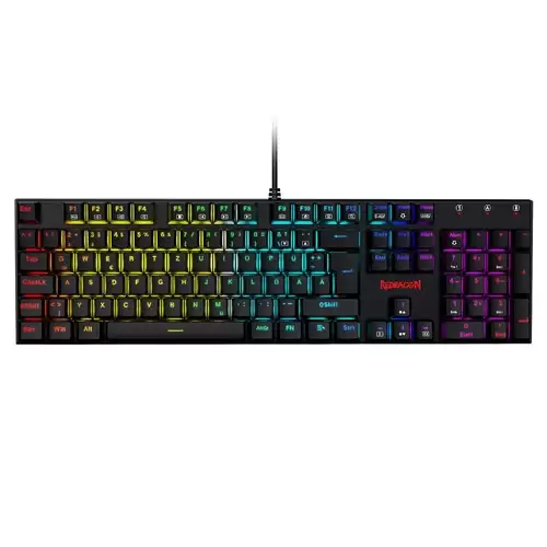 Order In Just $45.99 Redragon 105-key K565-rgb Mechanical Keyboard Rgb Backlight German Layout Aluminum Base Red Switch - Black With This Discount Coupon At Geekbuying