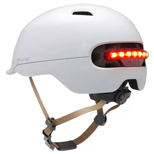 Order In Just $49.07 Xiaomi Smart4u Sh50 Bicycle Smart Flash Helmet Automatic Light Perception Warning Light Long Battery Life Ipx4 Waterproof Size L - White With This Discount Coupon At Geekbuying