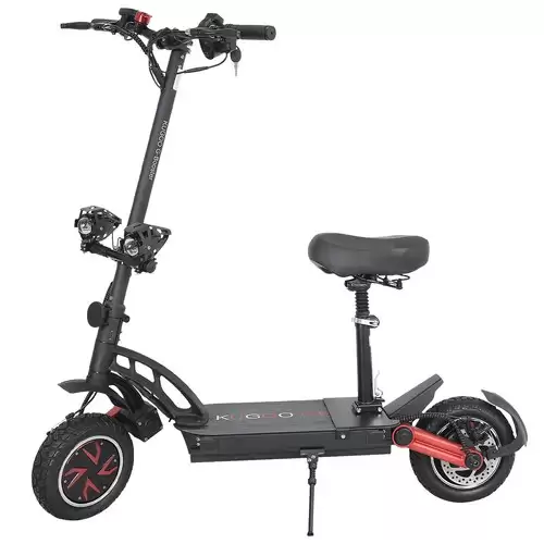 Order In Just $1,147.62 Kugoo G-booster Folding Electric Scooter 10 Inch Tires 2*800w Dual Motors 3 Speed Modes Max 55km/h Speed 48v 23ah Battery For 85km Range Max Load 120kg Dual Disc Brakes With Seat - Black With This Discount Coupon At Geekbuying