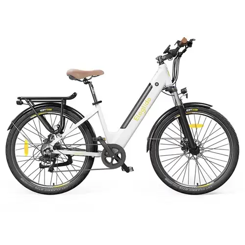 Order In Just €919.99 Eleglide T1 Step-thru Electric Trekking Bike Trekking E-bike 27.5 Inch Cst Tires 36v 12.5ah Battery 250w Brushless Motor Shimano 7 Gears Max Speed 25km/h Max Range 100km Max Load 120kg Ipx4 Waterproof Dual Disk Brake - White With This Discount Coupon At Geekbuying