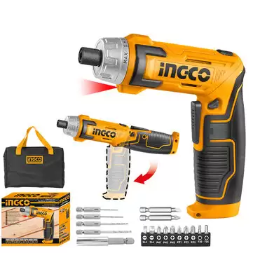 Get Upto 10% Off On Ingco 8v 6n.m Csdli0802 17pcs Lithium Ion Electric Screwdriver 1 Or 4 Inch Cordless Screwdriver With Bits And Bag