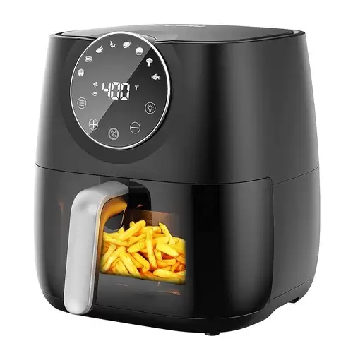 Pay Only $84.92 For Joyami 1700w Air Fryer With Visible Window, 5.7l/6qt Capacity, 8 Presets, Touchscreen, Nonstick And Dishwasher Safe, Black With This Coupon Code At Geekbuying