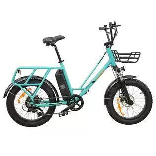Pay Only $923.56 For Luchia Tauro Electric Bicycle 20*3.0 Inch Fat Tire 250w Motor 36v 10ah Battery 25km/h Max Speed 45-55km Range Mechanical Disc Brakes Shimano 6-speed - Light Blue With This Coupon Code At Geekbuying