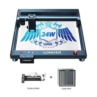 Pay Only $609.42 For Longer Laser B1 20w Laser Engraver + Laser Bed + Rotary Roller With Bracket With This Coupon Code At Geekbuying