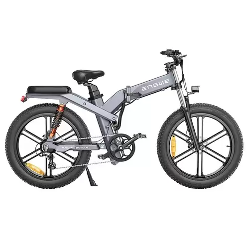 Order In Just $1449 Engwe X26 Electric Bike 26*4.0 Inch Fat Tires 50km/h 48v 1000w Motor 19.2ah & 10ah Dual Batteries For 100km Range 150kg Max Load Triple Suspension System Shimano 8-speed Gear Dual Hydraulic Disc Brake For All-terrain Roads Mountain E-bike - Grey With This