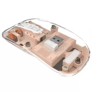 Order In Just $9.74 M033 Transparent Wireless Mouse, 3 Connection Modes, 800/1200/1600 Dpi, Mute Axis, Colorful Breathing Light Effect - Pink With This Discount Coupon At Geekbuying