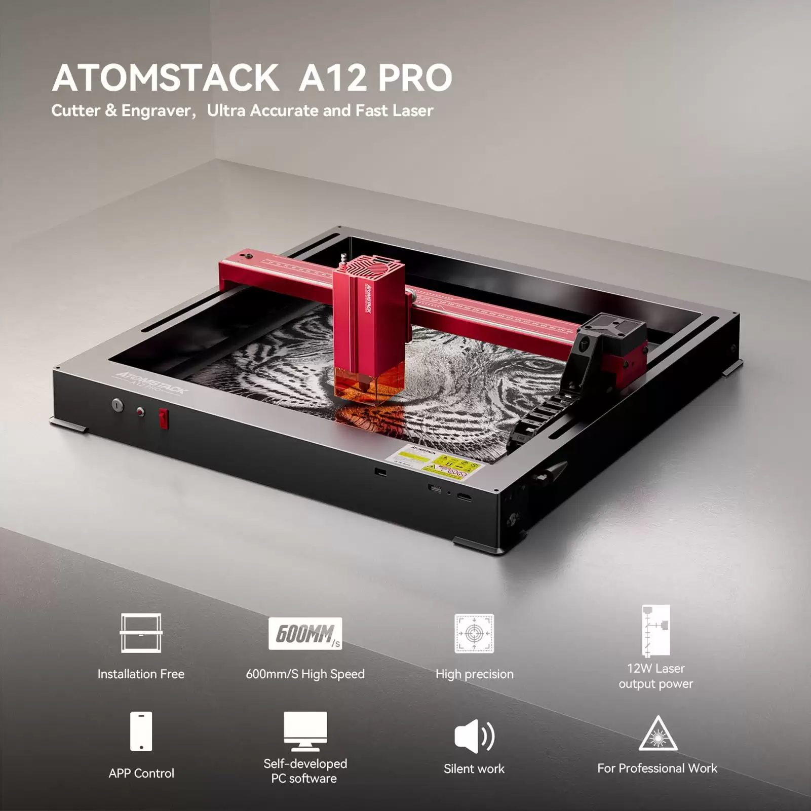 Pay Only $349 For Atomstack A12 Pro 12w Integrated Frame Laser Engraver + Free Shipping With This Discount Coupon At Cafago