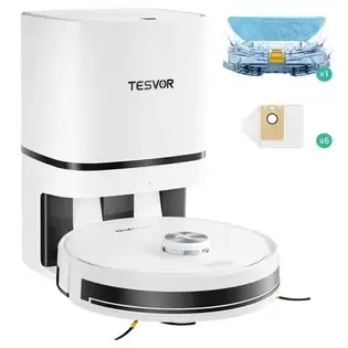 Pay Only $257.99 For Tesvor S7 Pro Aes Robot Vacuum Cleaner With Automatic Empty Station, Mopping Function, 6000pa Suction, Laser Navigation, 600ml Dustbin, 2.8l Dust Bag, 180mins Runtime, App Control / Remote Control - White With This Coupon Code At Geekbuying