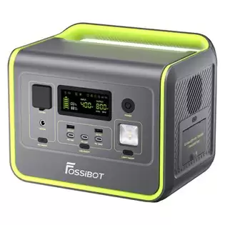 Order In Just £269.00 Fossibot F800 Portable Power Station, 512wh Lifepo4 Solar Generator, 3500 Times Cycle, 800w Ac Output, 200w Max Solar Input, 8 Outlets, Cigar Lighter, Dc6530, 2xusb-a, 3xtype-c, Ac Output, Lcd Display, Fully Recharged In 1.2 Hours, Led Light - Green Wit