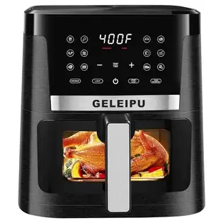 Order In Just $99.85 Geleipu Dl27 7.5 Quarts Air Fryer, 1700w Power, Viewing Window, 12-in-1 Functions, Air Fry, Roast, Bake, Dehydrate, Digital Touchscreen, Nonstick & Dishwasher-safe Basket - Black With This Discount Coupon At Geekbuying