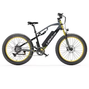 Pay Only €1539.00 For Lankeleisi Rv700 Electric Bike 26*4.0 Inch Fat Tire 16ah 48v 1000w 42km/h Max Speed Max Load 150kg - Black Yellow With This Coupon Code At Geekbuying