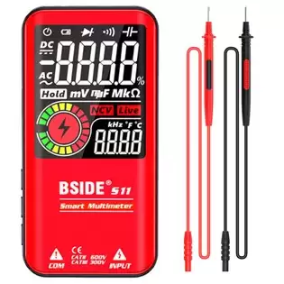 Order In Just €25.99 Bside S11 Digital Multimeter, Smart Electrician Tester, Usb Charge, Ebtn Color Display, T-rms 9999 Counts, Dc Ac Voltage Capacitor Ohm Diode Tester, Red - With Battery With This Discount Coupon At Geekbuying