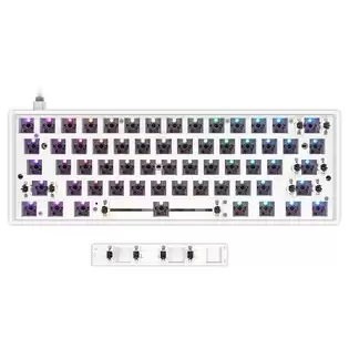 Pay Only $44.99 For Skyloong Gk61 Lite Keyboard Barebone 61 Keys 60% Gasket Rgb Hot-swappable Wired Mechanical Keyboard Diy Kit - White With This Coupon Code At Geekbuying