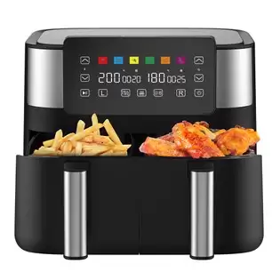 Pay Only €115.00 For Joyami 1800w Air Fryer With 2 Baskets, Dual Zone, 7.6l/8qt Capacity, Sync-finish Function, 6 Presets Touchscreen, Nonstick And Dishwasher Safe, Black With This Coupon Code At Geekbuying