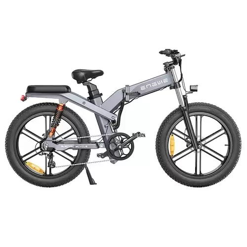 Pay Only $2,581.16 For Engwe X26 Electric Bike 26*4.0 Inch Fat Tires 50km/h Max Speed 48v 1000w Motor 19.2ah&10ah Dual Batteries For 100km Range 150kg Max Load Triple Suspension System Shimano 8-speed Gear Dual Hydraulic Disc Brake All-terrain Roads Mountain Bike - Grey With