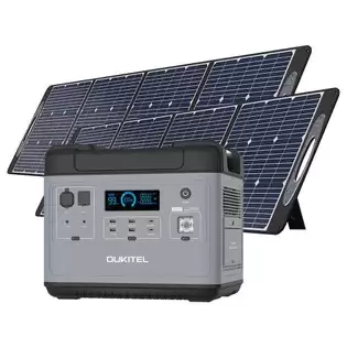 Pay Only €1229.00 For Oukitel P2001 Ultimate 2000w Portable Power Station + 2 X Oukitel Pv200 200w Foldable Solar Panel, 2000wh Lifepo4 Mppt Solar Generator With Pure Sine Wave Ac Outlets, Qc3.0 & Usb-c Pd 100w, Super Fast Recharge Durable Generator For Outdoor Camping With