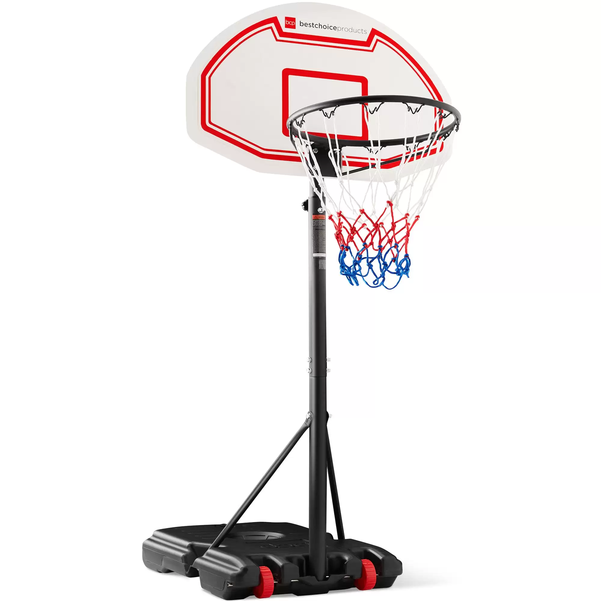 Spend $84.99 Kids Height-Adjustable Basketball Hoop, Portable Backboard System W/ Wheels At Bestchoiceproducts