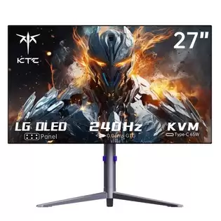 Pay Only €724.99 For Ktc G27p6 27-inch Lg Oled Gaming Monitor, 2560x1440 16:9 240hz Refresh Rate, 1500000:1 Constrast Ratio, 136% Srgb Hdr10 0.03ms Gtg Response Time, Low Blue Freesync&g-sync, 3xusb3.0 2xhdmi2.0 Dp1.4 Type-c, Built-in Speakers Kvm 65w Reverse Charge Vesa Wit