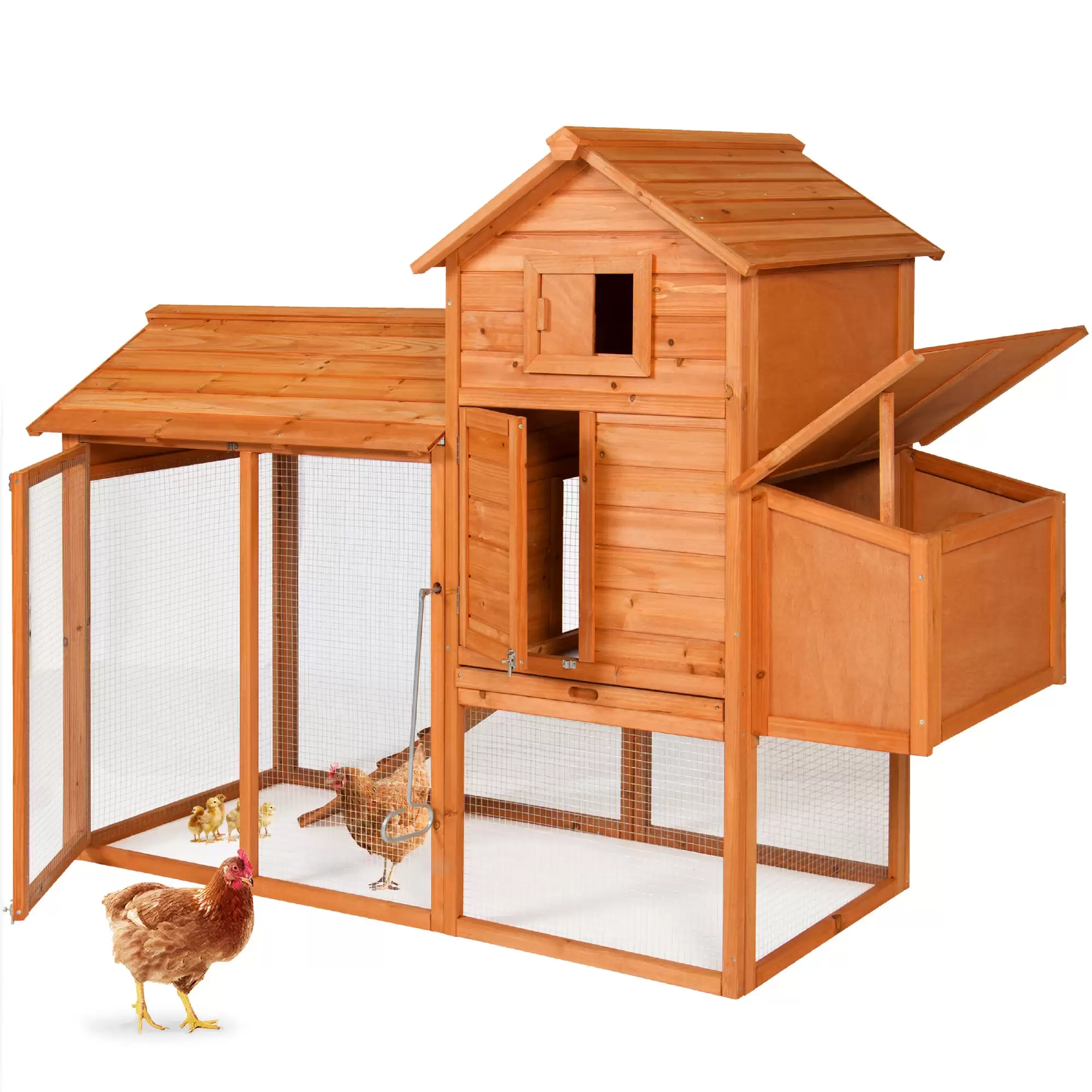 Pay $179.99 Multi-Level Wooden Chicken Coop - 80in With This Bestchoiceproducts Discount Voucher