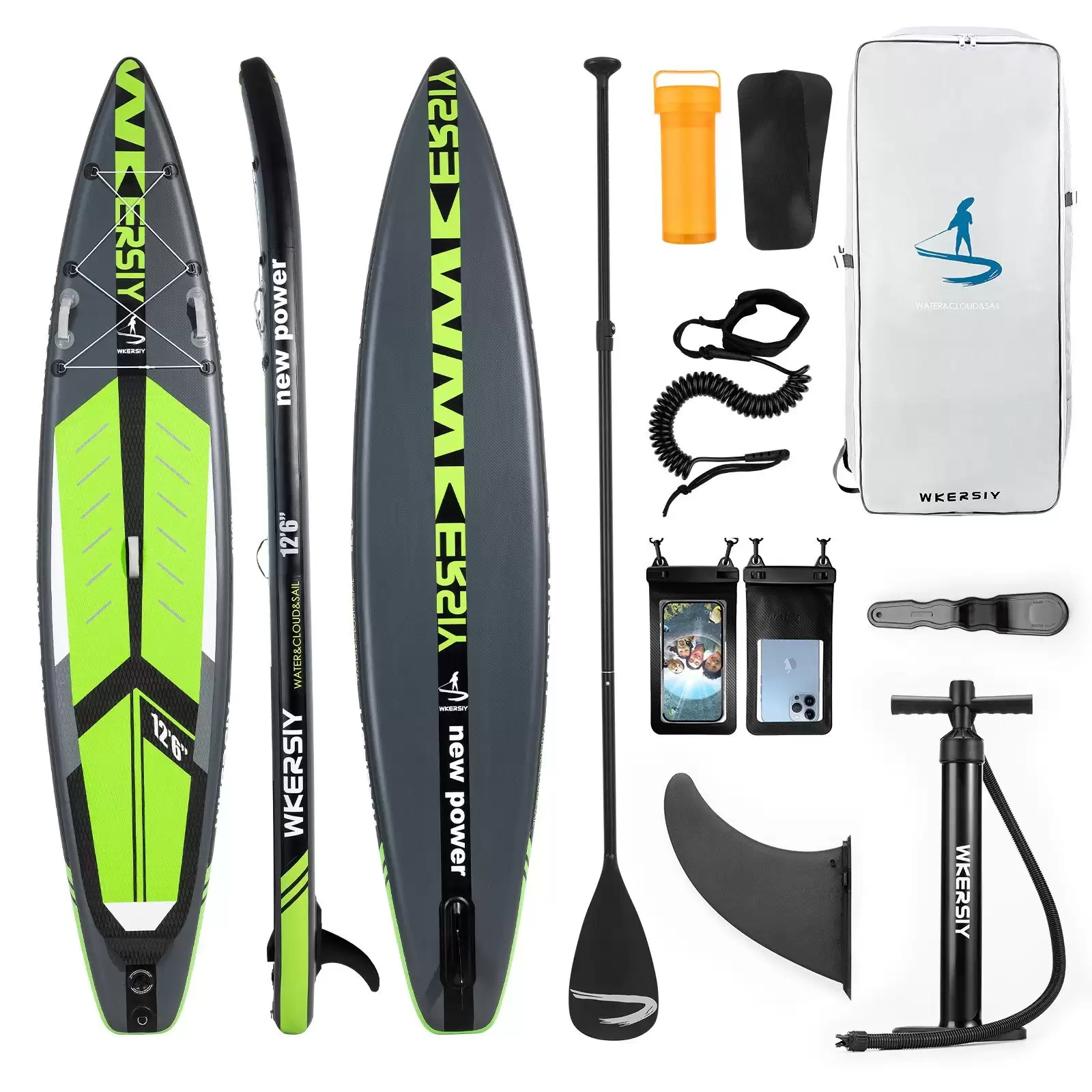 Order In Just $149.99 For Wkersiy 380*76*15cm Inflatable Pvc Stand Up Paddle Board Extra Wide Design Anti-slip Eva Top Deck Sup Board With 7 Accessories For Adults, Teens, Youth With Pets Of All Skill Levels