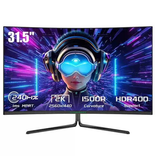 Pay Only $339.99 For Titan Army C32c1s Gaming Monitor, 31.5-inch 2560x1440 2k 1500r Curved Screen, 240hz Refresh Rate, Hdr400 Brightness, 1ms Mprt, Adaptive Sync, 99% Srgb, Support Pip & Pbp Display, Low Blue Light With This Coupon At Geekbuying