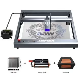 Pay Only $926.44 For Acmer P2 33w Laser Engraver + M2 Rotary Roller + E10 Laser Bed + R10 Fireproof Enclosure With This Coupon Code At Geekbuying