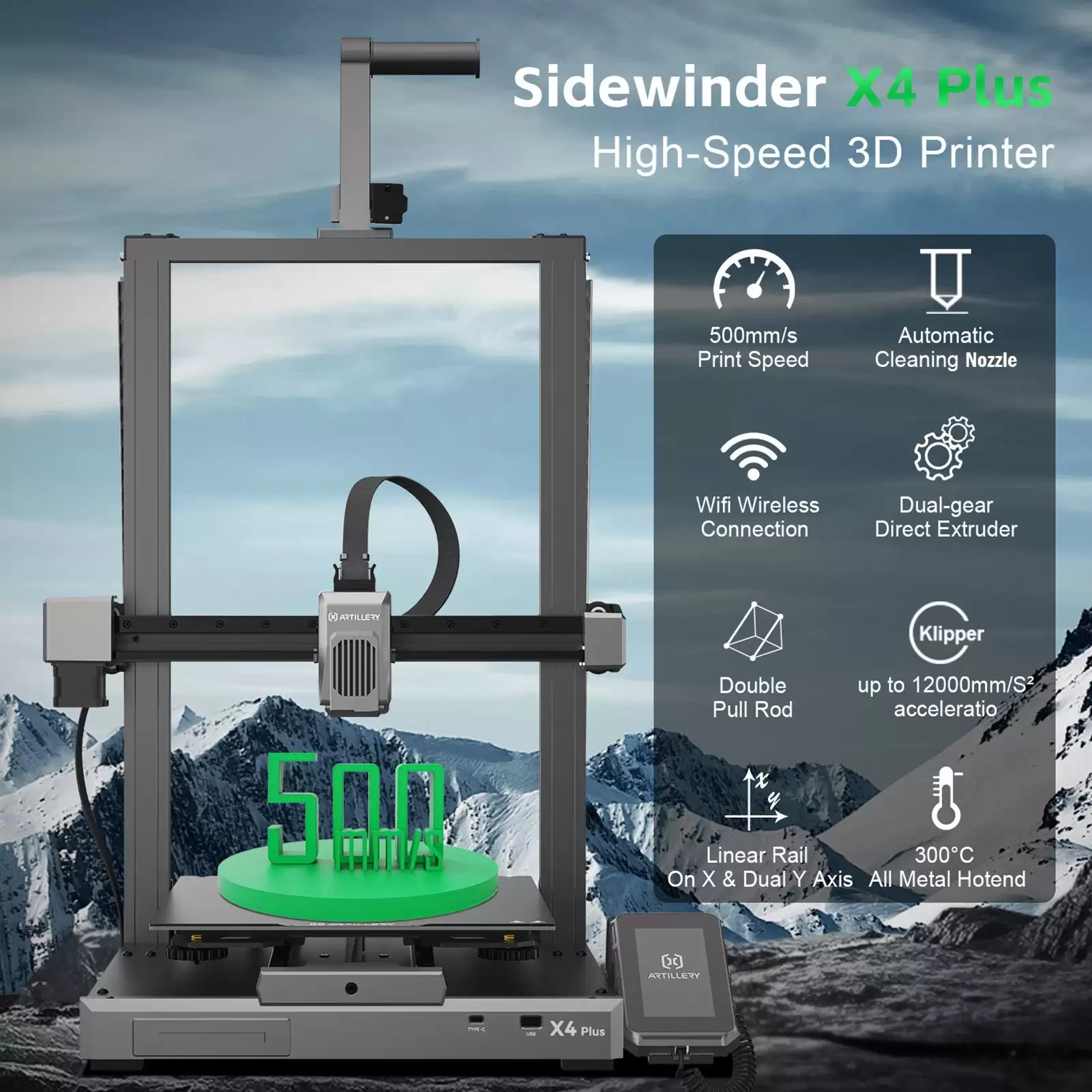 Pay Only $409 For Artillery Sidewinder X4 Plus 500mm/S High Speed Fdm 3d Printer With This Discount Coupon At Cafago