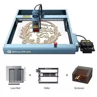 Order In Just $684.67 Sculpfun Sf-a9 20w Laser Cutter + Rotary Roller + Laser Bed + Fireproof Enclosure With This Discount Coupon At Geekbuying