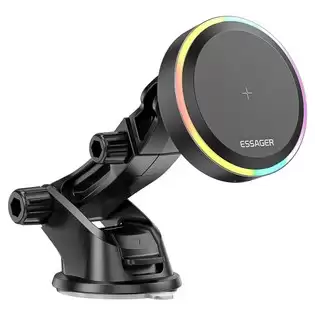 Order In Just $17.99 Essager Qi 15w Car Phone Holder, Rgb Magnetic Wireless Charger, For Iphone 15 14 13 Pro Max Samsung Smartphone - Suction Cup Type With This Discount Coupon At Geekbuying