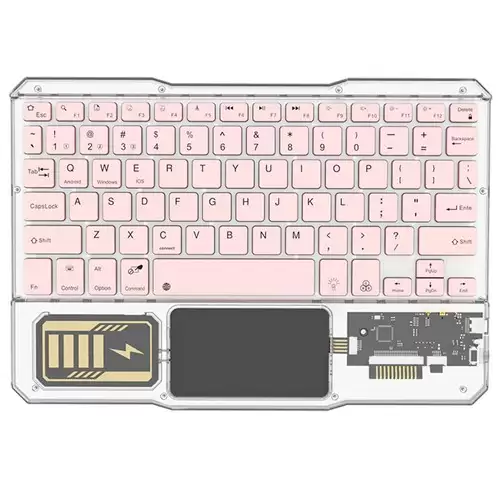Order In Just $18.42 Kb333 Transparent 78 Keys Wireless Bluetooth Keyboard With Touchpad, Colorful Backlight - Pink With This Coupon At Geekbuying