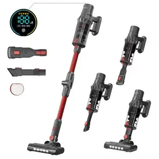 Pay Only $149.67 For Jigoo C500 Cordless Vacuum Cleaner, 33kpa Suction, 500w Motor, Smart Dust Sensor, 1.2l Dust Cup, 5-stage Filtration, Up To 60 Mins Runtime, 8x2200mah Removable Batteries, Led Touch Screen, Rotatable Metal Tube - Red With This Coupon Code At Geekbuying