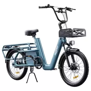 Order In Just €1319.00 Onesport Ot01 Electric Cargo Bike, 650w Motor, 48v 27ah Battery, 20*2.6-inch Tire, 25km/h Max Speed, 100km Max Range, Hydraulic Disc Brakes, Front Suspension Fork - Blue With This Discount Coupon At Geekbuying