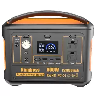 Pay Only $369 For Kingboss 600w Portable Power Station, 568wh 153600mah Outdoor Solar Generator With Qc3.0/ac/usb Dc/usb-c Output - Orange With This Coupon At Geekbuying