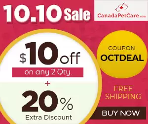Get $10 Off On Any 2 Items + 20% Extra Off Using This Canadapetcare Discount Code