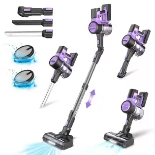 Pay Only €89.99 For Inse S10 Cordless Vacuum Cleaner, 26kpa Powerful Suction, 1.2l Dustbin, 50min Max Runtime, 3-speed Modes, 350w Brushless Motor, 6-stage Hepa Filtration System, Led Headlight, Purple With This Coupon Code At Geekbuying