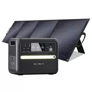 Pay Only €949.00 For Tallpower V2400 Portable Power Station + Tallpower Tp200 200w Foldable Solar Panel, 2160wh Lifepo4 Solar Generator, 2400w Ac Output, Adjustable Input Power, Pd 100w Usb-c, Ups Function, Led Light, 13 Outputs - Black With This Coupon Code At Geekbuying