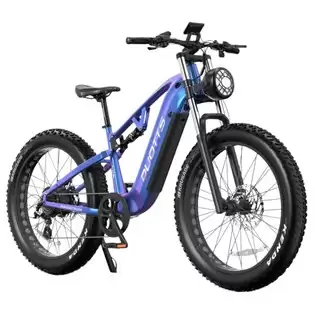 Pay Only €1999.00 For Duotts E26 Electric Bike, Bafang 750w Motor Torgue Sensor Samsung 48v 20ah Battery, 26*4.0 Inch Tires, 55km/h Max Speed, 120km Max Speed, Tektro Hydraulic Disc Brakes, Front And Rear Suspension, Shimano 8-speed - Blue Purple With This Coupon Code At Gee