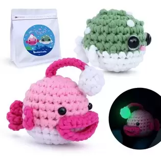 Pay Only $14.77 For Nestledcrafts Crochet Kit For Beginners, Amigurumi Animal Kit, With Step-by-step Video Tutorials - Anglerpuff With This Coupon Code At Geekbuying