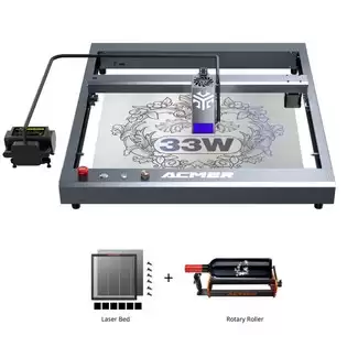 Order In Just $819.83 Acmer P2 33w Laser Engraver + M2 Laser Rotary Roller + E10 Laser Bed With This Discount Coupon At Geekbuying